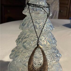 Alexis Bittar Black and Brown Teardrop Necklace